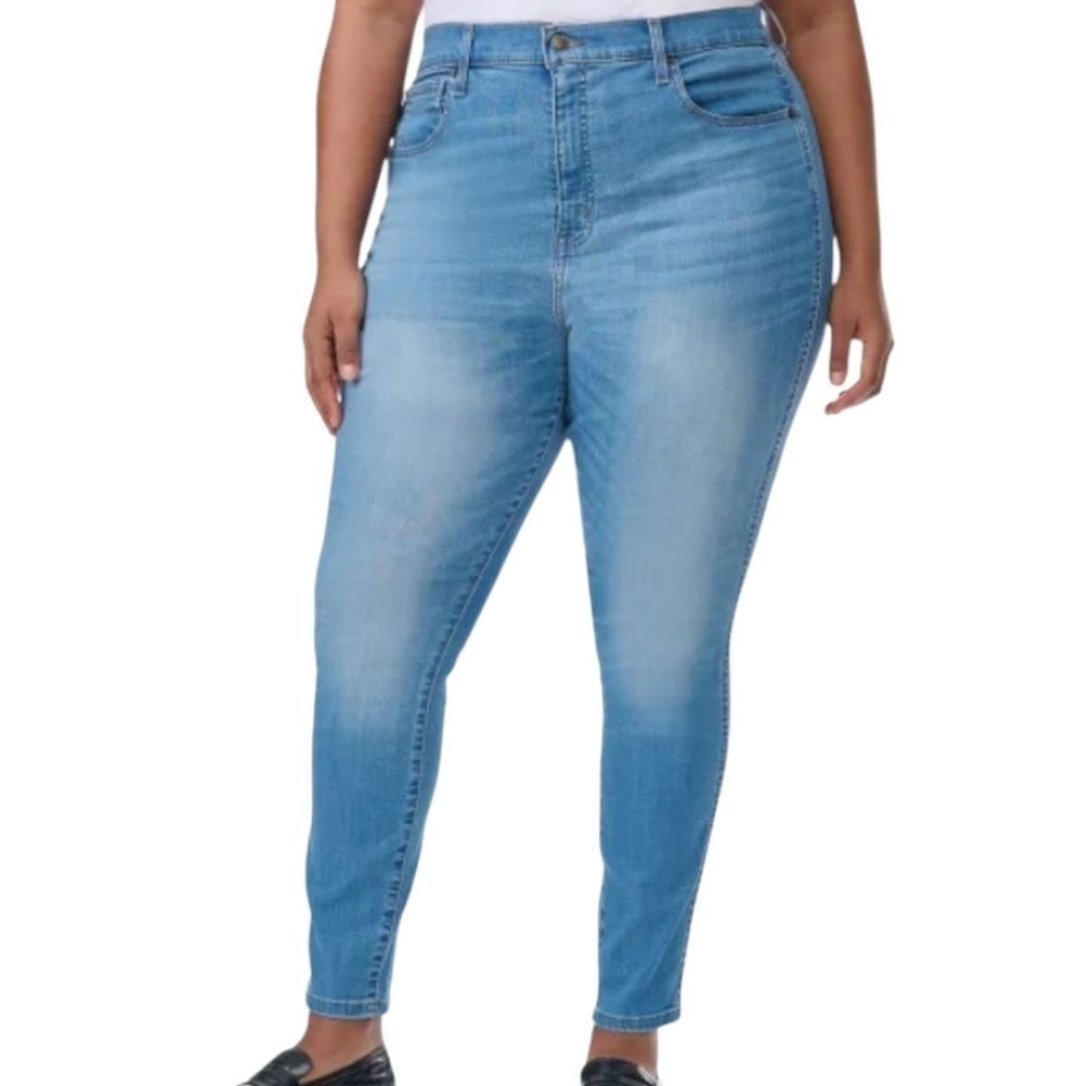 Kirkland Women's Blue High-Rise Stretch Skinny Jeans Classic Denim Size 20 (XXL) - Picture 12 of 14